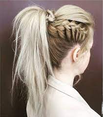 18 Cute Braided Ponytail Styles Popular Haircuts Ponytail Styles Pony Hairstyles Braided Ponytail Hairstyles