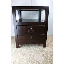 For more information about this product, please call customer service at 1.888.779.5176. Campaign Style Pottery Barn Rhys End Tables A Pair Chairish