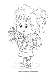 Parents can print these spring coloring pages for their kids for free at home. Girl Holding Spring Flowers Coloring Page Free Printable Pdf From Primarygames
