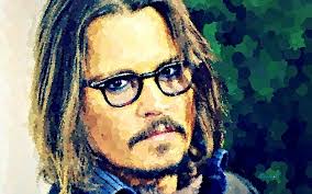 Johnny Depp, art, oil, glasses, man, by cehenot, abstract, dot, green,  painting, HD wallpaper