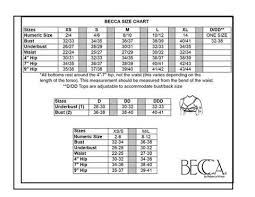 Becca Size Chart South Beach Swimsuits