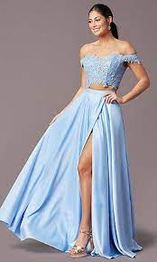 Promgirl Long Two Piece Prom Dress With Pockets Prom Dresses Two Piece Trendy Prom Dresses Two Piece Formal Dresses