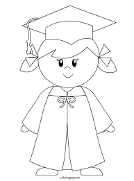 Preschool graduation coloring pages are a fun way for kids of all ages to develop creativity, focus, motor skills and color recognition. Kindergarten Graduate Girl Coloring Page Kindergarten Graduation Kindergarden Graduation Kindergarten Graduation Party
