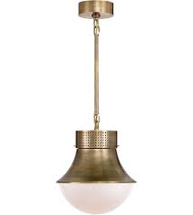 Kelly Wearstler Precision 1 Light 10 Inch Antique Burnished Brass Pendant Ceiling Light In Antique Burnished Brass Kelly Wearstler Small White Glass Ceiling Pendant Lights Glass Diffuser Visual Comfort Lighting
