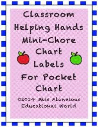 Classroom Helping Hands Chore Labels For Pocket Chart