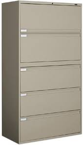 These rolling office filing cabinets allow you to free up space for more cubicles or office equipment. 5 Drawer Lateral File Cabinet Global 9336p 5f1h