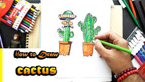 Then draw a straight line and two arcs. How To Draw Cactus Easy And Cute Step By Step For Kids Kaktus Nasil Cizilir Hi Everyone I Ll Be Sho How To Draw Cactus Draw Cactus How To