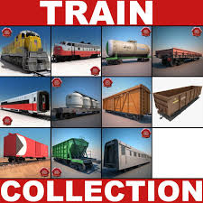 Trains Collection V4 3d Model Ad Collection Trains Model Train Best Wagons 3d Model