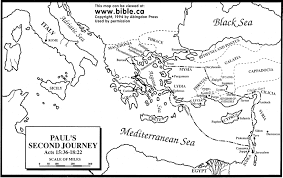 Bible Maps Paul S Second Missionary Journey Paul S Missionary Journeys Bible Mapping Free Bible
