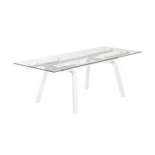 Envie d'une table extensible bois ? Table Extensible En Verre Et Bois Blanc 160 240 Mona Kosyform