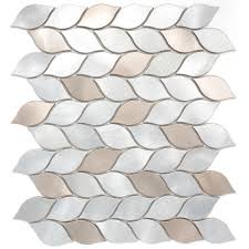 Plan your design to use a range of copper colors for a unique backsplash that's all your own. Silver And Bronze Leaf Pattern Metal Mosaic Tile Bathroom Kitchen Backsplash Wall