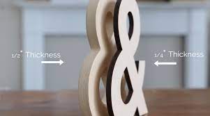 6 1/8 inches tall x 11 1/2 inches long and 1/4 inches thick maximum weight: Wood Letter Thickness How To Choose Craftcuts Com
