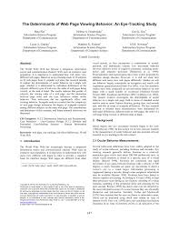 Pdf The Determinants Of Web Page Viewing Behavior An Eye Tracking Study