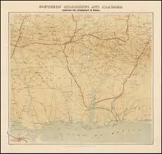 Alabama is one of the 50 states in the us located in the southeastern united states between mississippi and georgia. Exceptional Alabama And Mississippi Map Prepared For The Union Army Rare Antique Maps