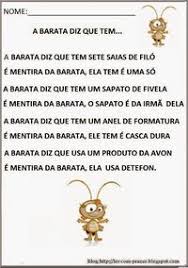Cantiga A Barata Diz Que Tem Ler Com Prazer Sequencia Didatica Sobre A Musica A Barata Diz Que Tem Exercicios De Alfabetizacao Atividades De Sala De Aula Contacao De Historia Infantil