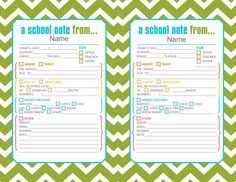 Handy Dandy absence note form for parents! | Classroom Management ...