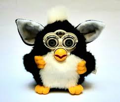 Knockoff Furby Furbysh B O Electronic Black And White Grey Eyes Extremely Rare Boelectronics Furby Gray Eyes Black And White