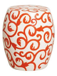 Black And White Ceramic Garden Stool Orange White Ceramic Garden Stools Traditional Outdoor Decor Garden Stool