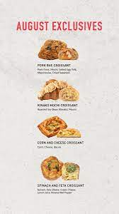 August Exclusives By Bake Code Croissanterie In 2021 Spinach And Feta Salted Egg Pork Floss