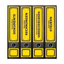 Unternehmen können so zum beispiel ihre ordneretiketten mit ihrem logo versehen und bedrucken. Geschenkwichtel Ordner Ruckenschilder Yellow Signs Ordner Etiketten Im Set