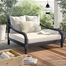 Birch Lane Outdoor Furniture Cushions Wiest Double Chaise Lounge With Cushion Outdoor Daybed Patio Chaise Lounge Patio Daybed