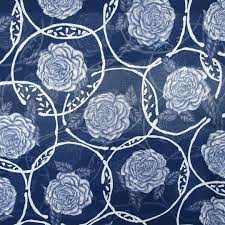 Maybe you would like to learn more about one of these? Georgette Chiffon Print Fabric Large Flowers Floral Print Fabric Navy Blue White Roses 140cm Wide Bodikian Textiles