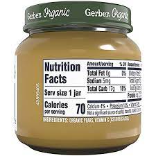 Buy Gerber 1st Foods Baby Food Jars Organic Pear 4 Ounce Pack Of 6 Online In Vietnam B07rryxwqg