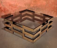 Mid century modern glass top coffee table. Mid Century Modern Sculptural Geometric Wooden Coffee Table With Glass Top 170638