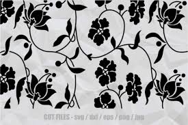 Vintage Floral Japanese Cut File Pattern Graphic By Prawny Creative Fabrica