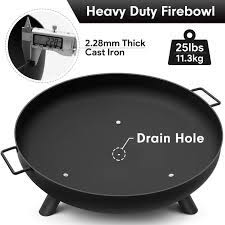 Outdoor fireplaces and fire pits constructed with belgard hardscapes are designed to last for the life of your home. Buy Amagabeli Fire Pit Outdoor Wood Burning Fire Bowl 30in With A Drain Hole Fireplace Extra Deep Large Round Cast Iron Outside Backyard Deck Camping Beach Heavy Duty Metal Grate Rustproof Black