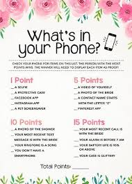 What S In Your Phone Bridal Shower Games Bachelorette Etsy Wedding Quiz Bachelorette Party Games Bridal Shower