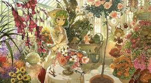 greenhouse visit touhou project moescape cool art painting landscape drawings