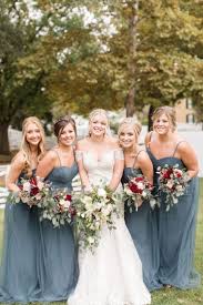 Central Illinois Elegant Black Tie Fall Wedding Photography Dusty Blue Bridesmaid Dresses Blue Bridesmaid Dresses Fall Slate Blue Bridesmaid Dresses