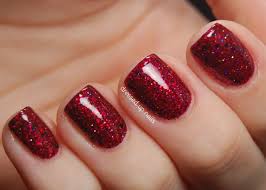 Black And Gold Acrylic Nails Short Glitter Acrylic Nails Designs Nail Art Ideas Red Nails Glitter Red Acrylic Nails Nail Designs Glitter