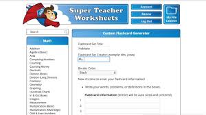 Check spelling or type a new query. Super Teacher Worksheets Flashcard Generator Tool Facebook