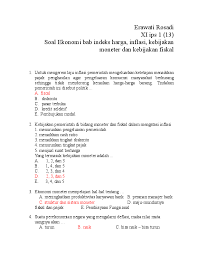 Berikut, pola soal pg ekonomi kelas 10 semester ganjil dan kunci jawabannya, untuk siswa sma/ma/sederajat, dimulai dari soal nomor 41 hingga dengan 50. Doc Soal Soal Dan Pembahasan Ekonomi Bab Inflasi Indeks Harga Kebijakan Moneter Dan Kebijakan Fiskal Erawati Rosadi Academia Edu