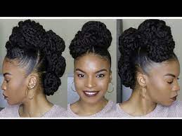Natural Hair Faux Mohawk Updo Using Marley Braiding Hair How To Youtube Natural Hair Styles Marley Braiding Hair Natural Hair Updo