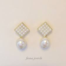 small pearl square ハンドメイド ピアス デザイン アクセサリー ハンドメイド ピアス 作り方