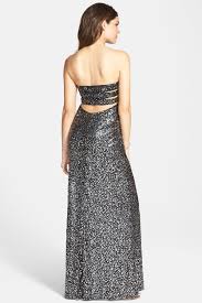 Hailey Logan By Adrianna Papell Sequin Strapless Gown Sz 3 4