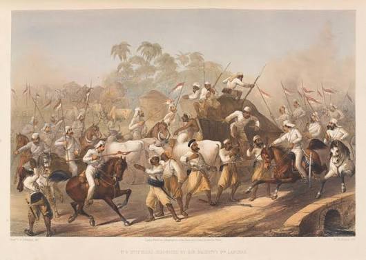 The Capture of Delhi (1857) The Indian Mutiny had broken out in May 1857. The 9th Lancers were stationed in India at the time and were heavily involved throughout the war at