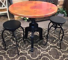 Copper Counter Height Table 36 Round Copper Coppertable Roundtable Counterheight Kitchen Table Settings Copper Top Table Copper Table