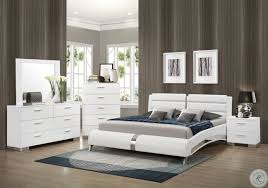 White Glossy Finish King Bedroom Set 5pcs Made In Italy Soflex Modrest San Marino White Bedroom Set Italian Bedroom Sets Modern Bedroom Furniture