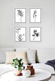 Black And White Gallery Wall Set Black And White Minimalist Wall Art Botanical Illustrations By Ksenia Topaz Unique Gallery Wall Botanical Wall Art Living Room Art