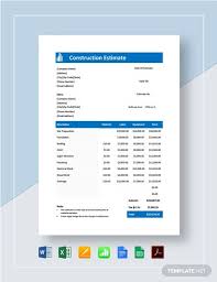 General cost estimator comes with our guarantee of free software updates. 11 Free Construction Estimate Templates Pdf Doc Excel Free Premium Templates