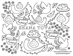 Coloring pages i agree with the above comment more print outs are needed for those who attempt to keep our children interested and excited about the jewish faith. Rosh Hashanah Coloring Sheet Tic Tac Toe Board Free Printable Pdf