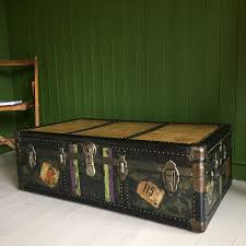 Danish antique vintage bentwood steamer trunk storage chest coffee table tray. Steamer Trunk Vintage 1930s Old Luggage Travel Trunk Coffee Table 050vtc La La180067 Loveantiques Com