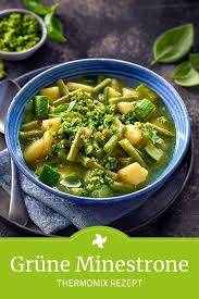 Grune Minestrone Rezept In 2020 Minestrone Mittagessen Marokkanische Kichererbsensuppe