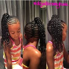 Beautiful Braided Style Fishtail Braid Up The Back And Braided Side Ponytail With Two St Cornrow Styles For Girls Kids Braided Hairstyles Side Braid Ponytail