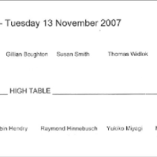 Seating Plan Of A Formal Dinner At St Marys College High