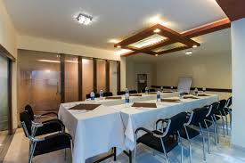 Group dining setup for a corporate offsite at Westend Hotel Matheran